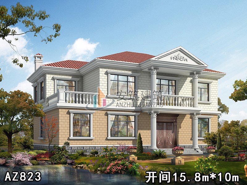 二层普通民房建筑设计图,农村经济实用带土灶房设计图纸AZ823